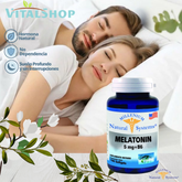 Melatonina 5mg + B6 Sublingual - Supl. para dormir mejor X 100 Cap. "Natural System" (R)