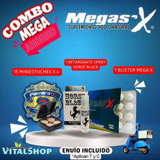**Combo MEGA AHORRO: 80 Pastillas: (1 blister Mega Sex + 15 mini estuches+ Retardante) ¡¡Envío Incluido! *Aplican TyC*