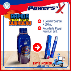 Combo Power SX Rápida Acción Efecto duradero 2: Bebida ó liquido Power sx X 500mL + Retardante Premium (8mL) + Envío Incluido *Aplican T&C*
