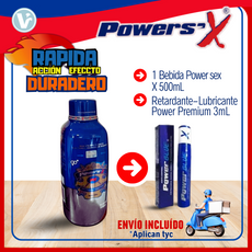Combo Power SX Rápida Acción Efecto duradero: Bebida ó liquido Power sx X 500mL + Retardante Lubricante Power blue (3mL) + Envío Incluido *Aplican T&C*