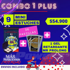 **Combo 1 Plus: 36 Pastillas (9 Mini Estuches) + 1 Gel Retardante + ¡Envío Incluido!*Aplican tyc*