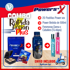 **Combo Rápida Acción PLUS (1 Frasco de Power 500ML + 20 Pastillas Powers X + Perfume con Feromonas  ¡ENVÍO INCLUIDO! *Aplican TyC*