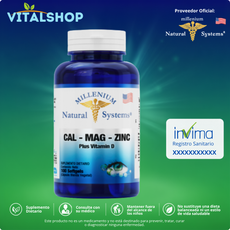 Calcio + Magnesio + Zinc + Vitamina D  X60 softgels "Natural System"