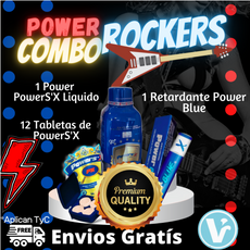 COMBO ROCKERS - *1 Frasco de POWER SEX LIQUIDO X 500ML + 12 Pastillas POWER + POWER BLUE RETARDANTE  ¡Envío Gratis!