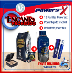 *Combo Encanto Prohibido* (PowerS’X (12 Pastillas)+PowerS’X Bebida x500ml + Retardante Power Blue) Envío Incluido *Aplican tyc*