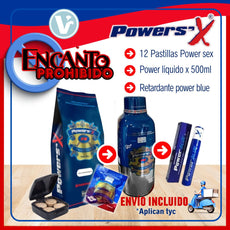 *Combo Encanto Prohibido* (PowerS’X (12 Pastillas)+PowerS’X Bebida x500ml + Retardante Power Blue) Envío Incluido *Aplican tyc*