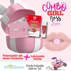 **Combo Girl Boss Mujer – Blister x10 Power S´x Woman + Lubricante Intimo (Escoge) !Envío Incluido¡  Aplican TyC**