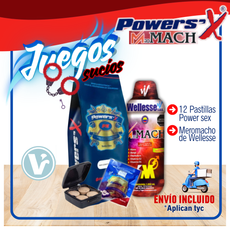 Combo Juegos sucios: (PowerS’X (20 Pastillas) +MERO MACHO WELLESSE X500ML) Envío incluído *Aplican tyc