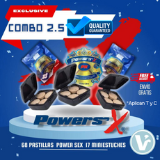 Combo Power sex 2.5 (68 Pastillas - 17 mini estuches) ¡Envío gratis!