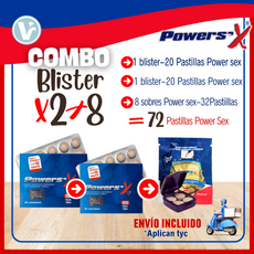 **Combo Power Sex X 2 Blister + 8 miniestuches (32 Pastillas) Total 72 Pastillas + ¡ENVÍO INCLUIDO!* Aplican tyc*