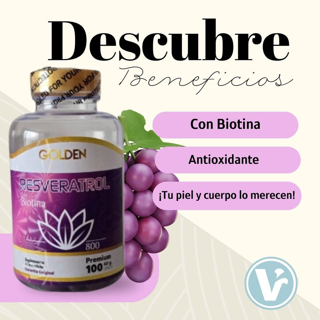 **Resveratrol con Biotina Golden plus 800mg**