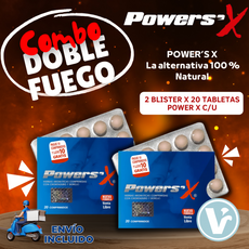 **COMBO DOBLE FUEGO; 2 Blister PowerS’X (40 Tabletas) ¡ENVÍO INCLUIDO! Aplican TyC**