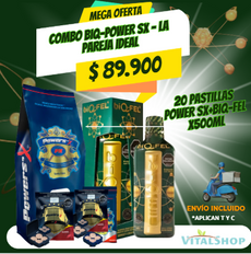 Mega COMBO biQ-Powe Sx- la pareja ideal (20 pastillas power sx+biQ-FEL x500ml) envío incluido" Aplica T&C
