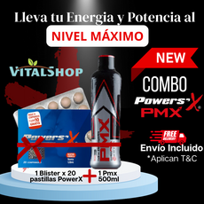 **Combo de Potencia y Energía 𝐍𝐢𝐯𝐞𝐥 𝐌á𝐱𝐢𝐦𝐨: Blister Power sex + Bebida PMX 500mL + *¡Envío Incluído! *Aplican TyC**