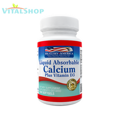 **Calcio líquido de rápida Absorción 1200 mg + Vitamin D3 x 100 Softgels "Healthy" **