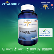 Vitamina E 400 IU + Zinc  X60 Softgels "Natural System"