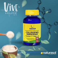 **Colágeno Hidrolizado + Vitamina C + Magnesio – Naturasol 90 Cápsulas**