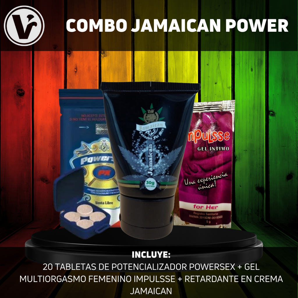COMBO Jamaican Power: Power Sex (20 Tabletas) + Gel Multiorgasmo + Retardante Jamaican+ ¡Envío Gratis!